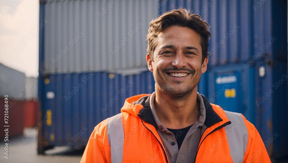 Employé portant un gilet orange
