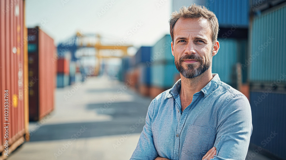 Responsable devant des conteneurs