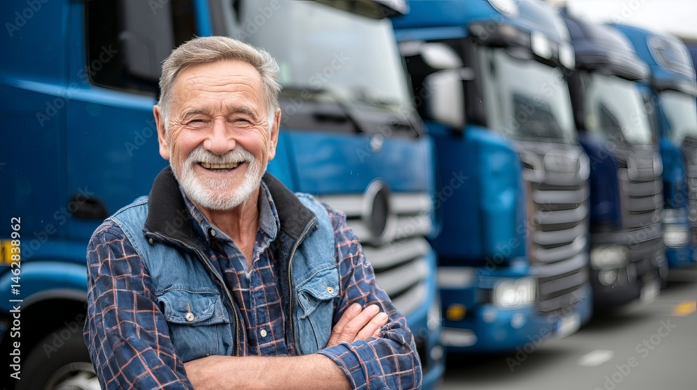 Chauffeur de camion souriant